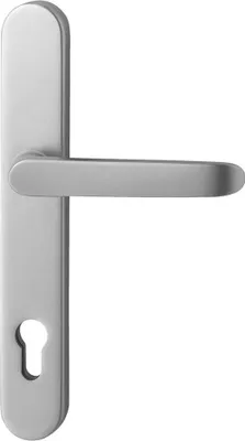 Produktbild von edi Drückergarnitur Kronos 2000/9035 LS oval PZ92/8 Verkehrsweiß Aluminium Langschild