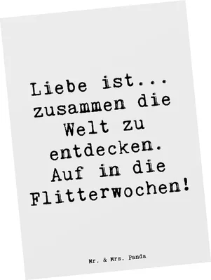 Produktbild von Mr. & Mrs. Panda bildkarte Spruch Liebe Flitterwochen - Weiß - Geschenk, gemeinsame Erinnerungen, unvergessliche Momente, Geschenke, Grußkarte, Ansichtskarten, Postkarten