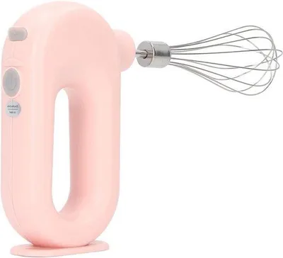 Image de Batteur électrique à main avec 4 vitesses - Rechargeable par USB - Utilisation sans fil - Fouet à œufs - Mousseur à lait - Rose