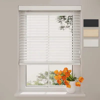 Produktbild von DTCH® Holzjalousie – 50 mm – Essence – Weiß – 190 x 175 cm (BxH)