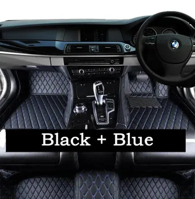 Image de Tapis de sol, imperméables, sur mesure, conduite à droite, noir et bleu