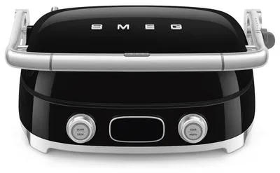 Obrázok produktu pre Viacúčelový gril SMEG 50's Style MGF01BLEU, 2100 W, 60–230 °C, 3 programy, keramické povrchové úpravy, odvodňovacia miska, zvukové upozornenie, časovač, čierna