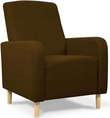 Produktbild von Sessel - Braun - 70x87x79 cm B/H/T - Hohe Holzbeine - Robuster Stoff - Ideal für das Wohnzimmer - RIO