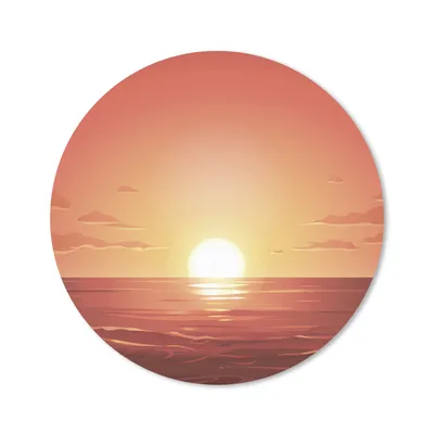 Produktbild von MuchoWow® Mauspad Mousepad Meer - Sonne - Orange 40x40 cm - Mousepads - Maus Mat - Pad - Mausunterlage - Schreibtisch Accessoires