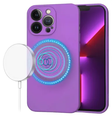 Produktbild von Techsuit Soft Flex Silikon Back Cover Hülle mit MagSafe für Apple iPhone 13 Pro - Lila