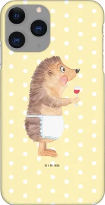 Produktbild von Mr. & Mrs. Panda Iphone 11 Pro Handyhülle Igel Wein - Gelb Pastell - Geschenk, Spruch, Weinliebhaber, Weißwein, Handy Case, Rotwein, Weinglas, Lustige Sprüche
