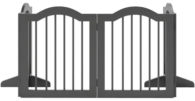Image de Barrière pliante autonome pour chiens, avec pieds - 4 panneaux - 208 x 61 cm - Noir
