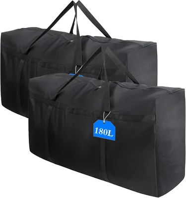 Imagen del producto de Bolsas de almacenamiento con cierre hermético, 180 litros, 2 unidades, impermeables, para mudanzas