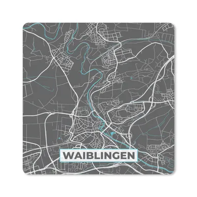 Produktbild von MuchoWow® Mauspad Mousepad Blau - Deutschland - Karte - Stadtplan - Waiblingen 20x20 cm - Mousepads - Maus Mat - Pad - Mausunterlage - Desk Mat - Bureauartikeln