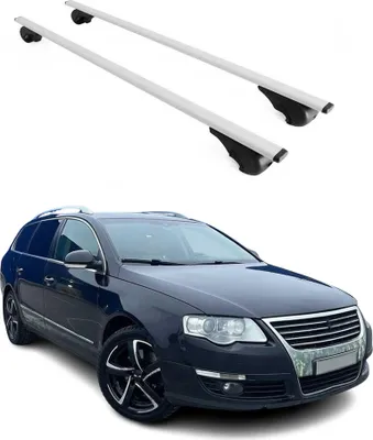 Productafbeelding van Dakdragers, dwarsbalken voor VW Passat B6 Variant, bouwjaar 2005-2010, staal, zilverkleurig
