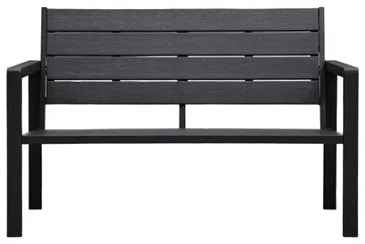 Produktbild von vidaXL Gartenbank 120 cm HDPE Schwarz Holz-Optik