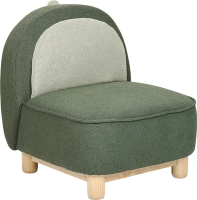 Obrázek produktu pro BELIANI Dětské křeslo tmavě zelené polyesterové čalounění nábytek do dětského pokoje moderní design křeslo ve tvaru dinosaura