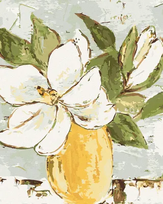 Produktbild von Zuty - Malen nach Zahlen - MAGNOLIE IN GELBER VASE (HALEY BUSCH), 40x50 cm, ohne Keilrahmen