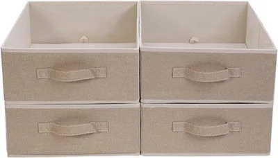 Produktbild von Famanu Aufbewahrungsboxen für Kleiderschrank - 4er-Pack - faltbare Organizer - 39 x 29 x 14 cm - beige
