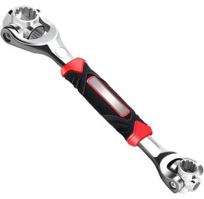 Productafbeelding van Universele steeksleutel 52-in-1, roestvrij staal, 360° draaibaar, handgereedschap voor reparaties