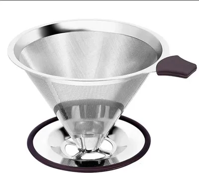 Produktbild von Permanenter Pour Over Kaffeefilter aus Edelstahl,Papierloser Dauer Wiederverwendbarer Kaffeefilter zur Herstellung von Manuellem Kaffee,mit Reinigungsbš¹rsten