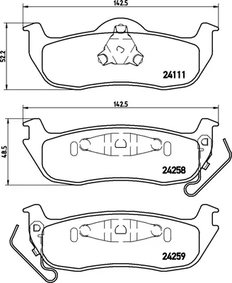 Produktbild von Brembo Bremsbelagsatz, Scheibenbremse Hinterachse P 37 011