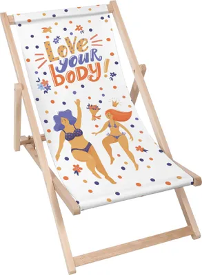 Produktbild von Dreamroots Liegestuhl klappbar Holz bis zu 130 kg, Sonnenliege klappbar mit 3-stufiger Neigungsregulierung der Rückenlehne, Love Your Body
