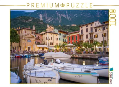 Produktbild von CALVENDO Puzzle Malcesine am Abend | 1000 Teile Lege-Größe 64x48cm Foto-Puzzle für glückliche Stunden
