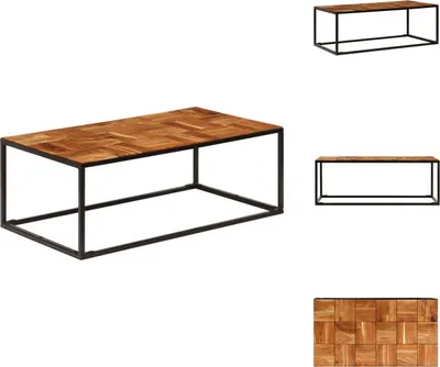 Produktbild von vidaXL Couchtisch 110 x 60 x 40 cm Massivholz Akazie und Stahl - Couchtische
