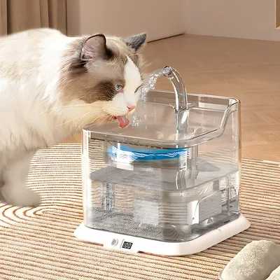 Produktbild von Katzen-Trinknäpfe, Trinkbrunnen 3 L, Haustier-Wasserspender, superleise, automatische Wassertrinkschalen, Leistungsanzeige