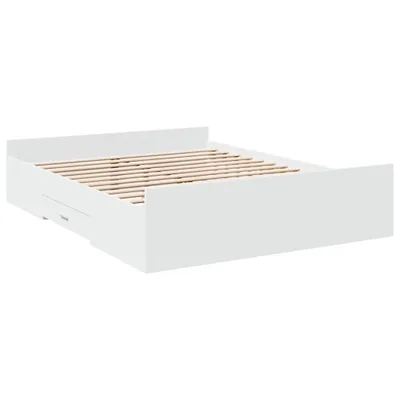 Obrázek produktu pro Rám postele se zásuvkami bílý 140 x 200 cm kompozitní dřevo