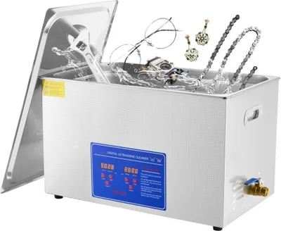 Obrázok produktu pre Ultrazvuková čistička SM® - 30L 100A s ohrevom, 600W ultrazvuková čistička z nehrdzavejúcej ocele, ultrazvukový kúpeľ na okuliare, šperky, zubné protézy, mince atď. - 30L