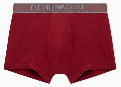 Productafbeelding van Emporio Armani heren boxershort met glanzende logo-band, rood, maat S