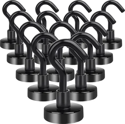 Produktbild von Starke Magnethaken Set 14teilig schwarz 10kg