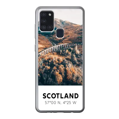 Produktbild von MuchoWow® Handyhülle Schutzhülle Hülle für Samsung Galaxy A21s Schottland - Herbst - Berge Silikon Softcase Handy Hülle - Hartschale