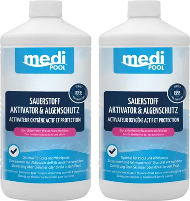 Produktbild von mediPOOL Sauerstoff Aktivator und Algenschutz 2x 1 L