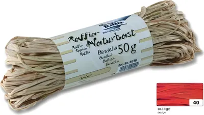 Produktbild von folia Raffia-Naturbast 50 g orange