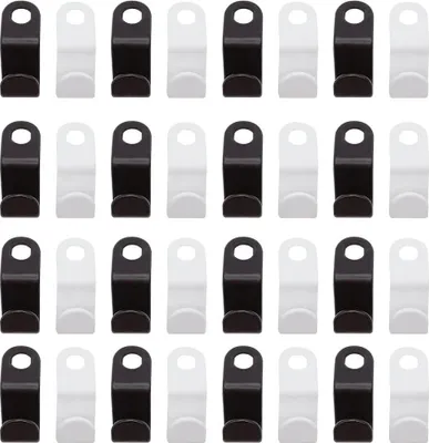 Produktbild von 56 Stš¹ck kleiderbš¹gel verbindungshaken,platzsparende Kleiderbš¹gelverbinder,fš¹r Krawatten Taschen Jacken Kleiderschrank(28 Schwarz,28 wei?)
