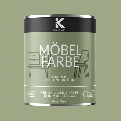 Produktbild von Kenzopaints 750ml Möbelfarbe Möbellack Buntlack Farbraum - Regal Green