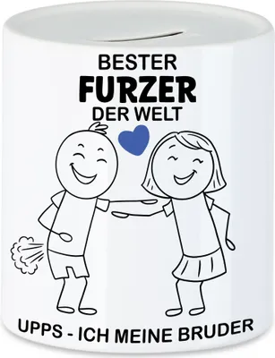 Produktbild von Bester Furzer Der Welt Upps Ich Meine Bruder Spardose Bruder Geschwisterliebe Herzensmensch Pups Furz Liebe