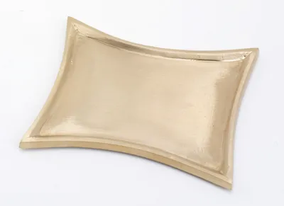 Produktbild von Kerzenteller konkav Messing Gold matt satiniert (Innen 11 x 7 cm)