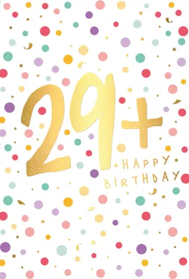 Produktbild von Zahlengeburtstag 29+ Jahre Für alle die nicht älter als 29 werden Glückwunschkarte mit Umschlag