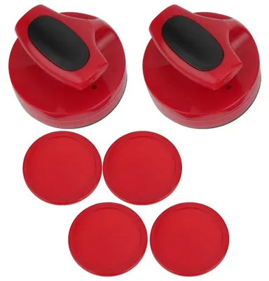 Obrázek produktu pro Sada na stolní hokej - ergonomický design - 2 pushery - 4 puky - vhodné pro všechny stoly - ABS materiál - airhockey