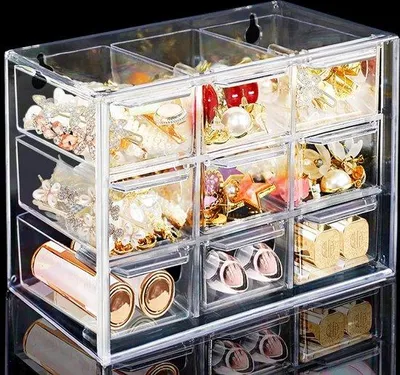 Produktbild von Famanu Aufbewahrungsbox mit 9 Mini-Schubladen - Transparent