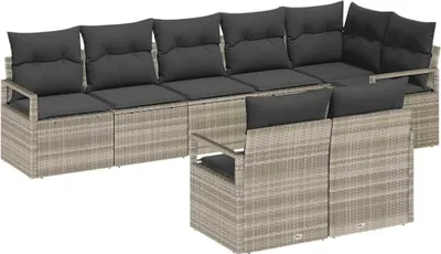 Immagine prodotto di Set di divani 8 pcs Grigio chiaro polyrattan