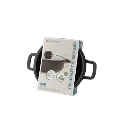 Produktbild von BergHOFF Leo Stone+, Rund, Sauteuse-Pfanne, Schwarz, Keramik, Aluminium, 4,7 l