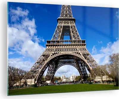 Produktbild von Bilder auf glas - Turm Paris Eiffle - 70x50cm - Glasbilder - Wandbilder - Kunstdruck - zum Aufhängen bereit - Wanddekoration aus Glas - Glas Bilder - Wandbild auf Glas - Einteilig - GAA70x50-0154