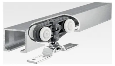 Produktbild von Rollan 40 N Schiebetürbeschlag, Türbreite: 71-90 cm, Laufrohr 165 cm, Schwarz, Silber, Weiß