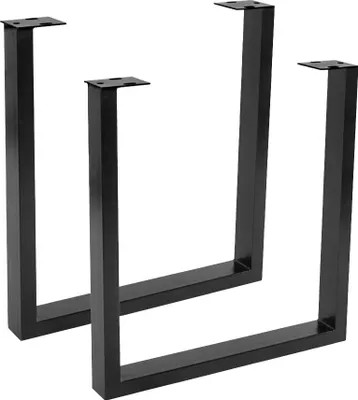 Produktbild von Tischgestell 2er Set Roheisen lackiert & zerlegt 70x10x74 cm schwarz U-Gestell