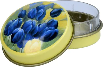 Produktbild von Pillendose rund Blumen Motiv 1 St