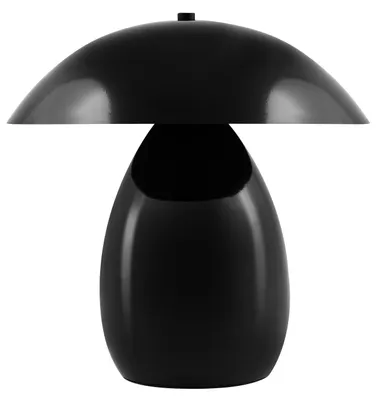 Produktbild von BELIANI Tischlampe Schwarz Metall 30 cm Hoch Pilzform mit Kabel und Schalter Retro Stil Moderne Tischleuchte Nachttischlampe Schlafzimmer Wohnzimmer