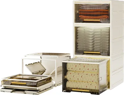 Produktbild von Heikoeco® Faltbarer Schrank Organizer Kleiderschrank, stapelbare Schubladenboxen aus hochwertigem Polypropylen,  (45cm breit, 26cm+2 x 36cm hoch)