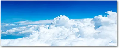 Produktbild von Tulup® Glas-Bild Wandbild aus Glas - 125x50 - Wandkunst - Wandbild hinter gehärtetem Sicherheitsglas - Dekorative Wand für Küche & Wohnzimmer - Landschaften - Wolken - Blau
