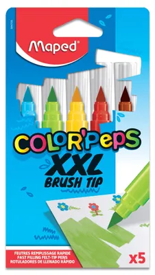 Immagine prodotto di Maped 844705 Maped Fasermaler XXL COLOR'PEPS BRUSH TIP, 5er Kartonetui