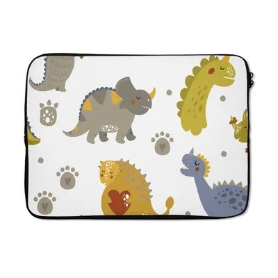 Produktbild von MuchoWow® Laptop Hülle 13 Zoll Dinosaurier - Kinder - Design - Jungen - Mädchen - Kinder Laptoptasche - Laptophülle - Sleeve - Rundumschutz